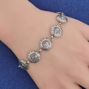 Sterling Silver Eye Of Horus Egyptian Bracelet Size 7.5